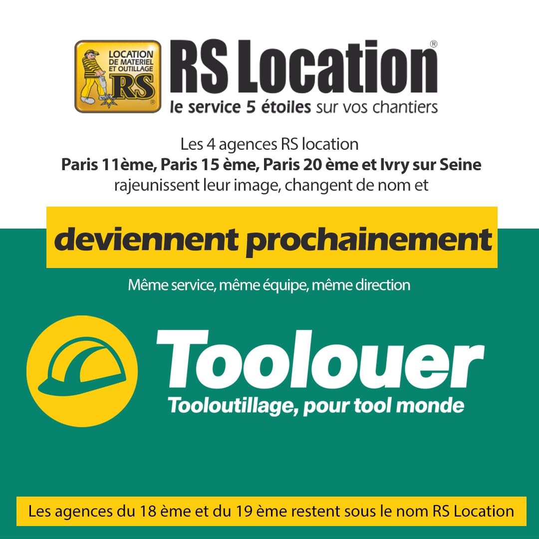 Location de matériel, outillage, outils sur Paris - Ile de France : RS  location