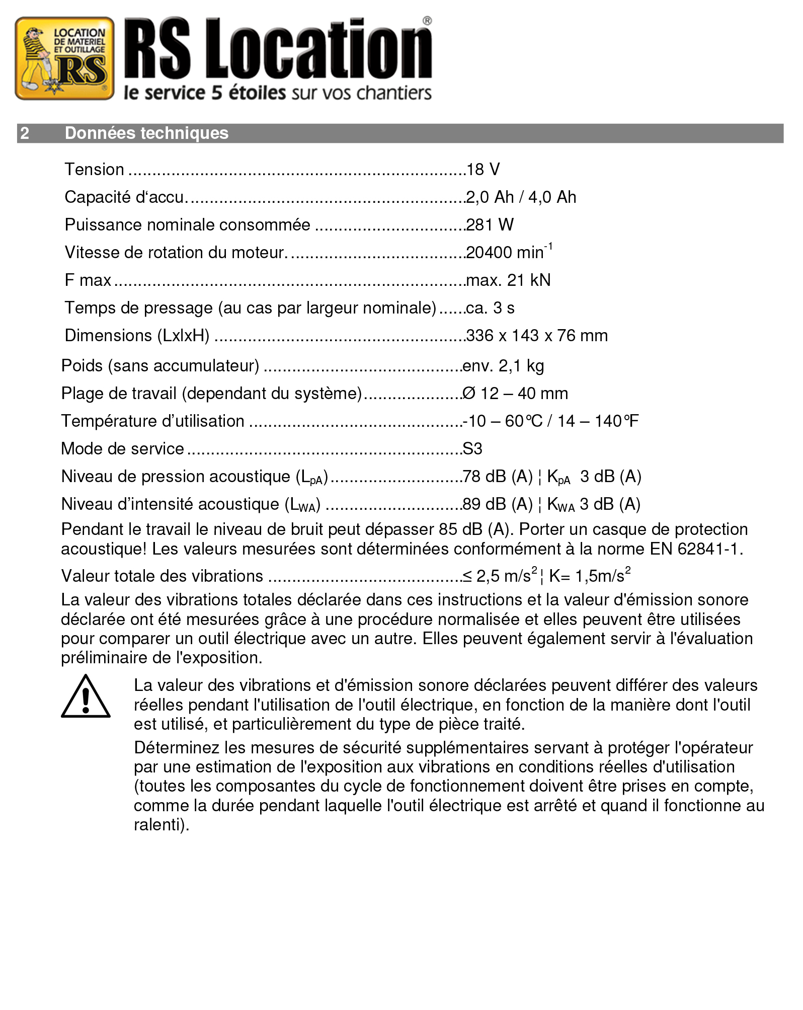 Location Pince à sertir Varzy